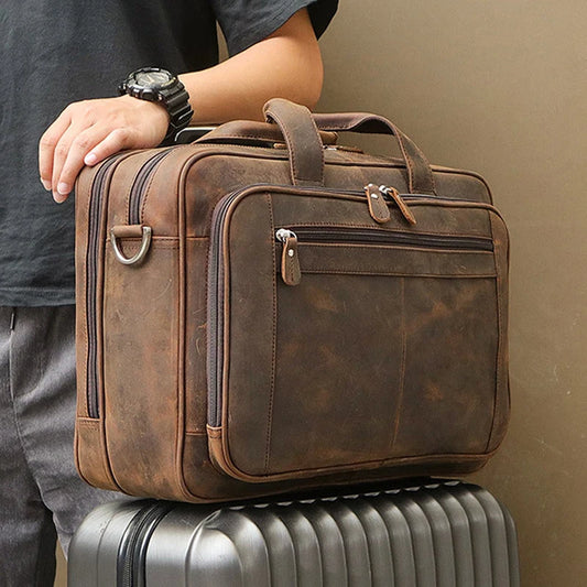 Genuine Leather Men Briefcase Business Bag
