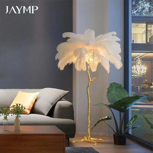 Luxury Feather Floor Standing Lamp Mood Light