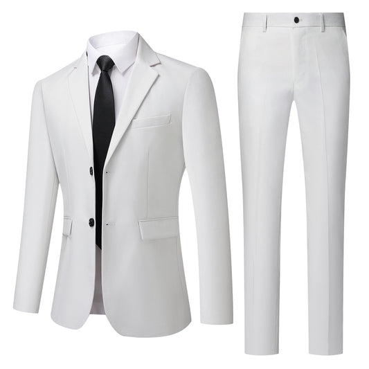 Men's 2 Piece White  Suit