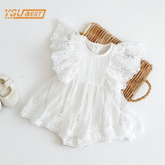 Infant Baby Girls Embroider Sleeveless Rompers