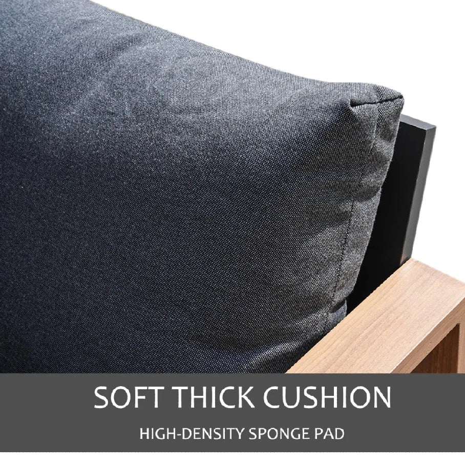 Outdoor 4-Piece Modern Furniture Sets Faux Wood Grain