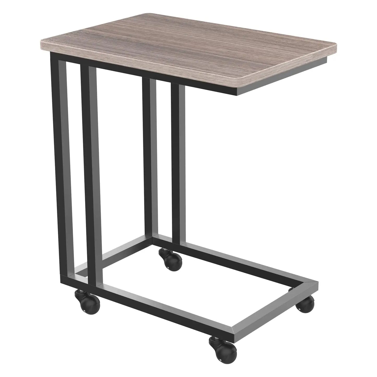 Wood Sofa Table Portable Rolling with Wheels