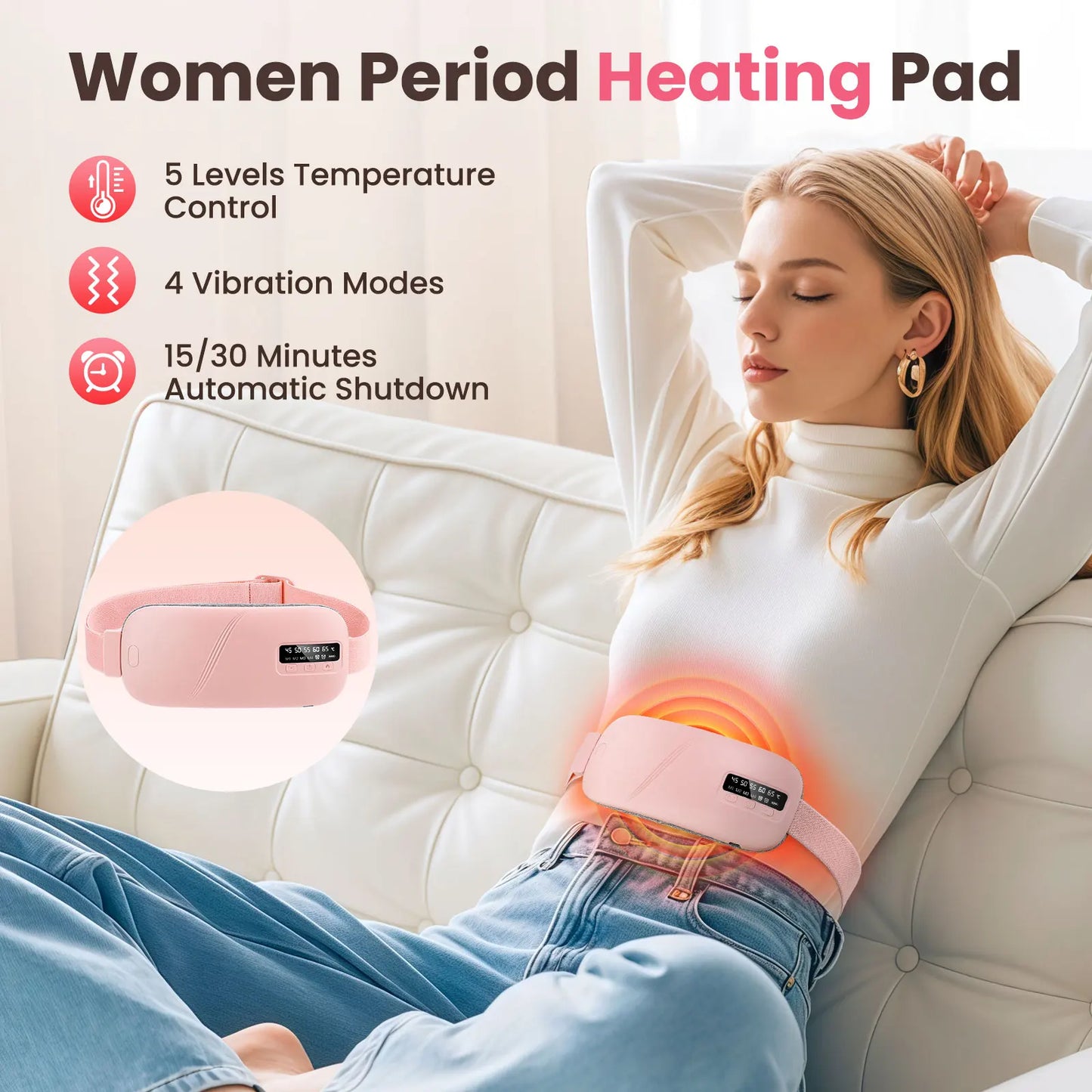 Electric Heating Vibration Waist Massage Belt