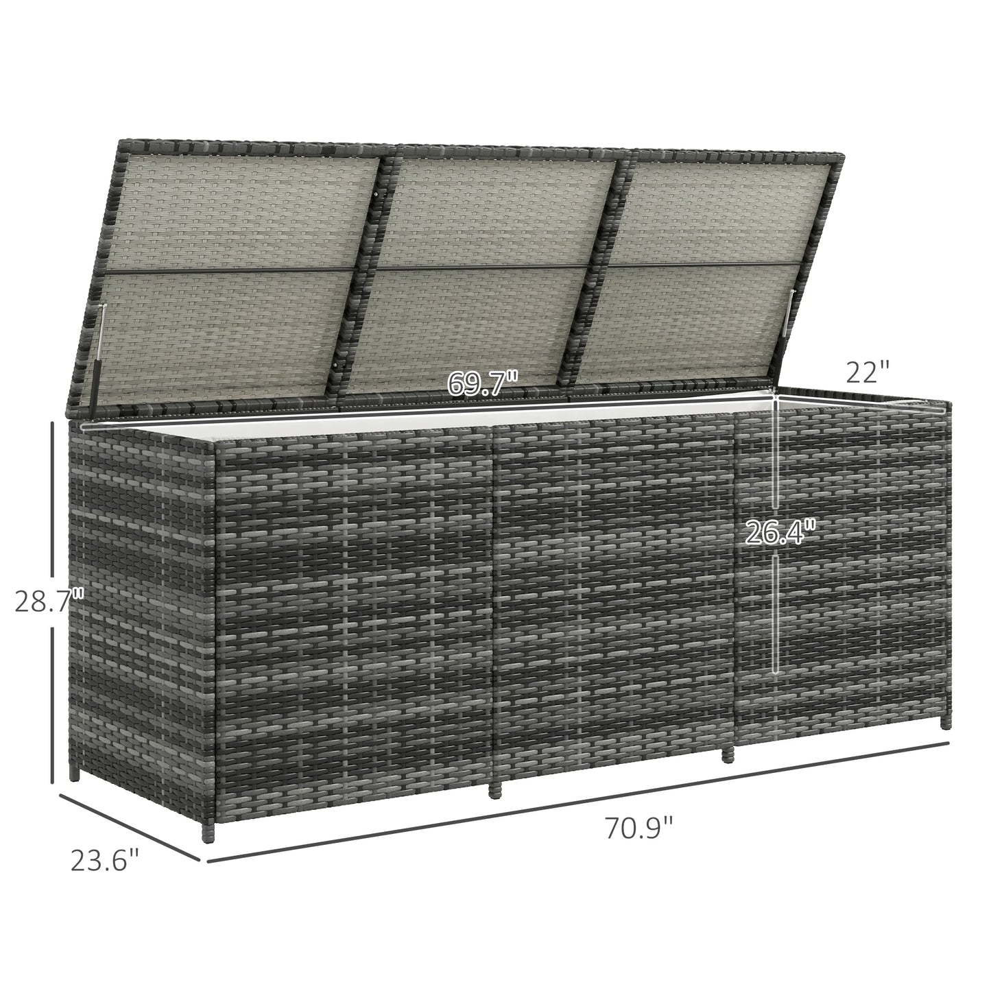 Outsunny Storage Box W/ Pneumatic Bar Lift