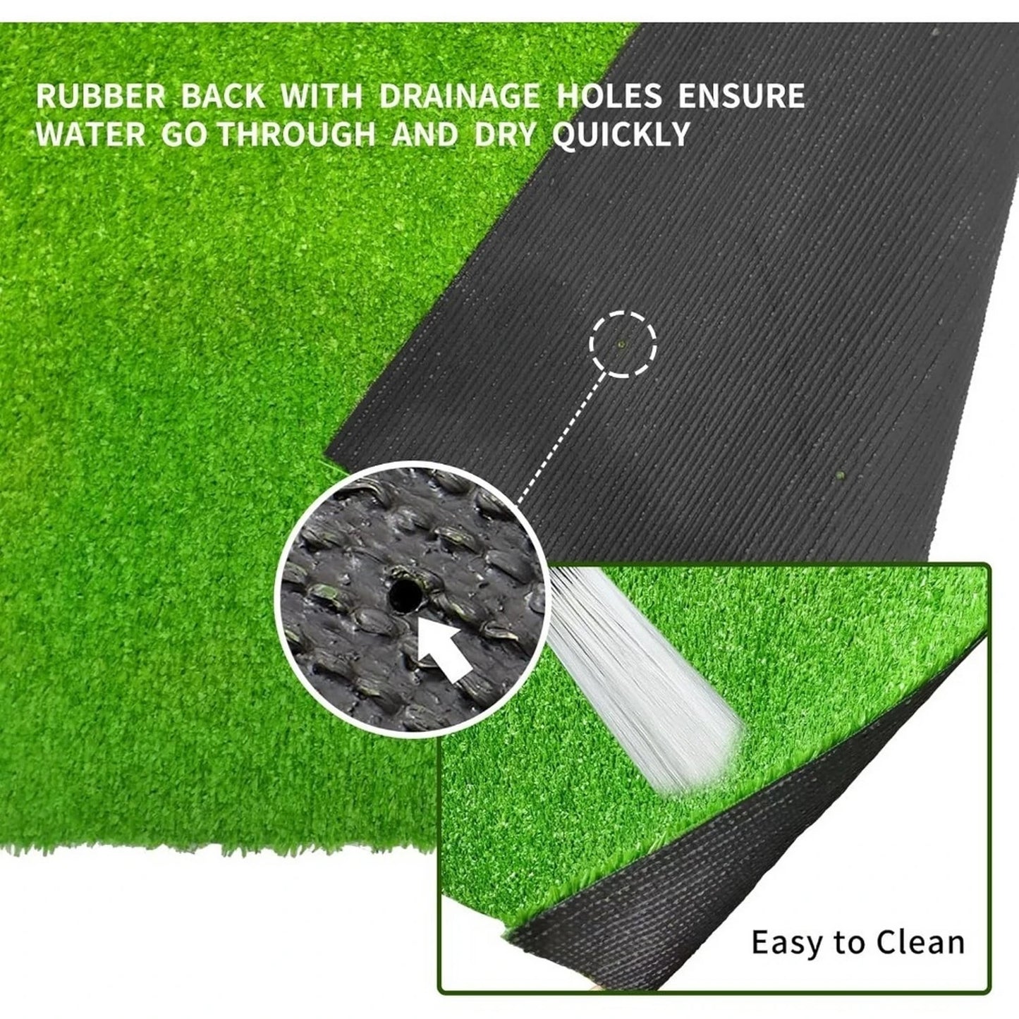 3ft x 10ft Quality Artificial Turf Drainage Holes