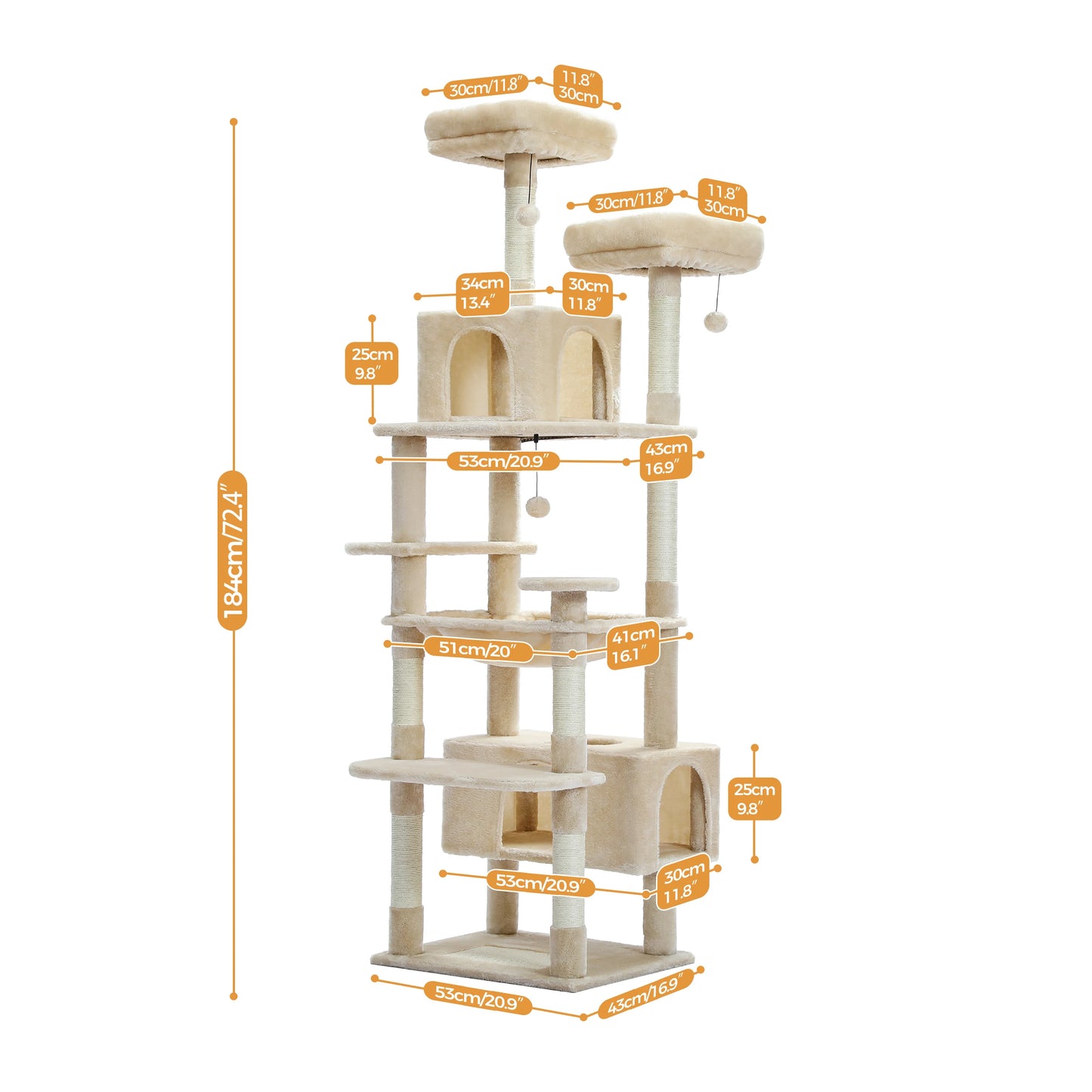 Large Cat Tree and Tower for Indoor Cats