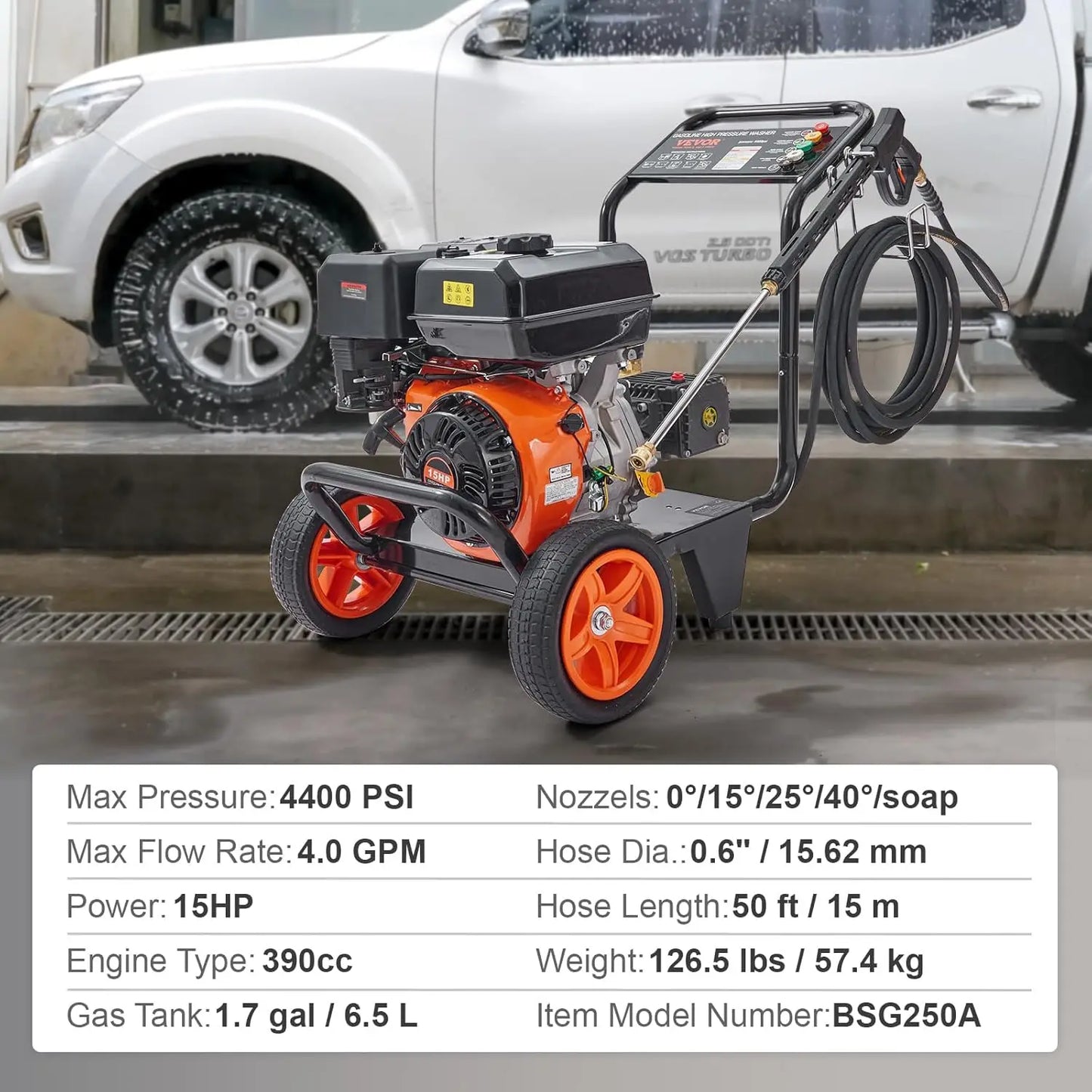 Gas Pressure Washer, 4400 PSI 4.0 GPM, Gas Powered