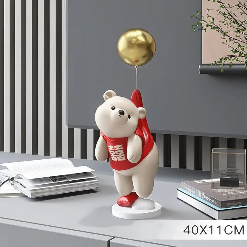 Balloon Polar Bear Resin Ornaments