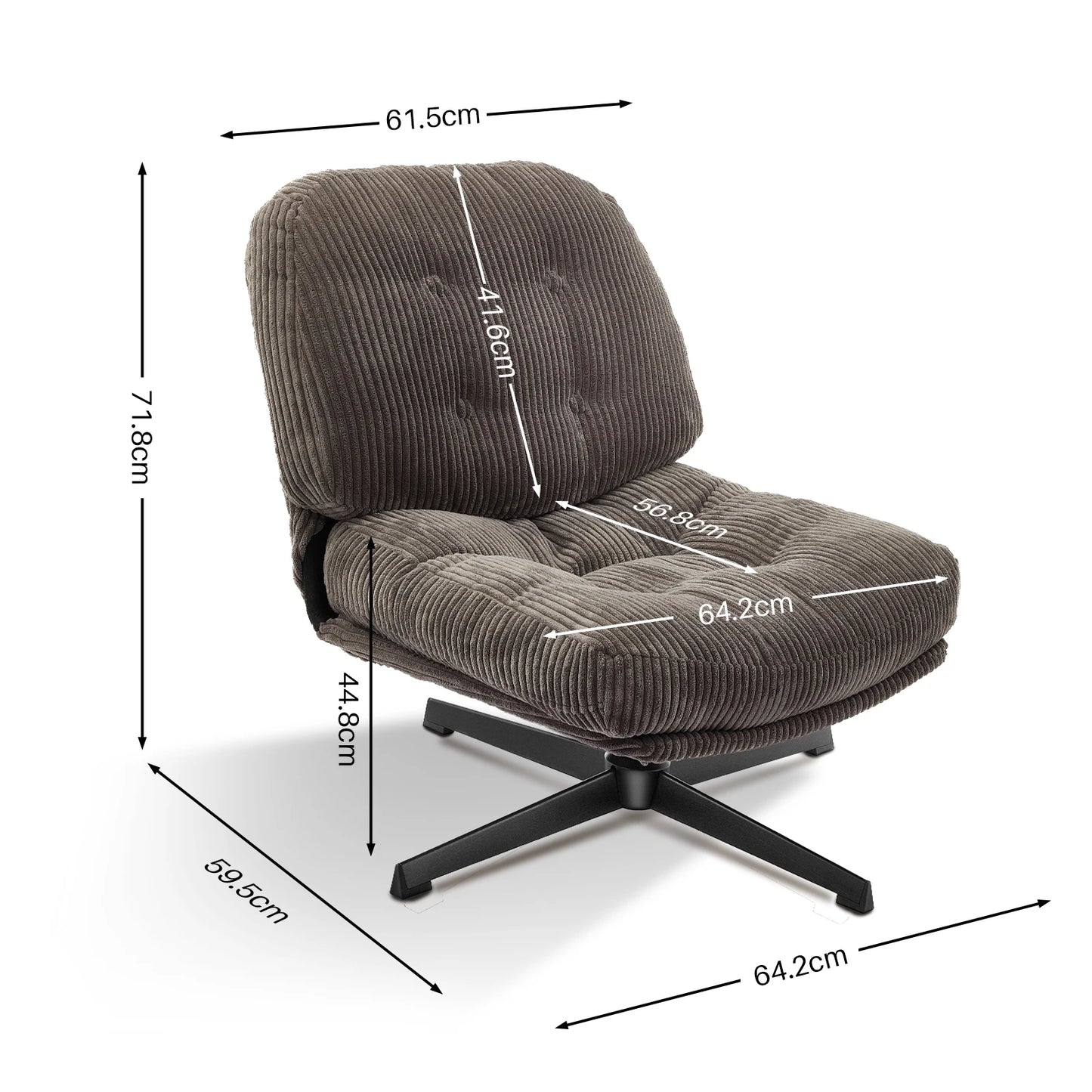 Redlife Modern Foldable Accent Swivel Tufted Chair