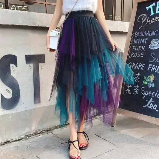 Fashion Tutu Skirt Casual High Waist Midi