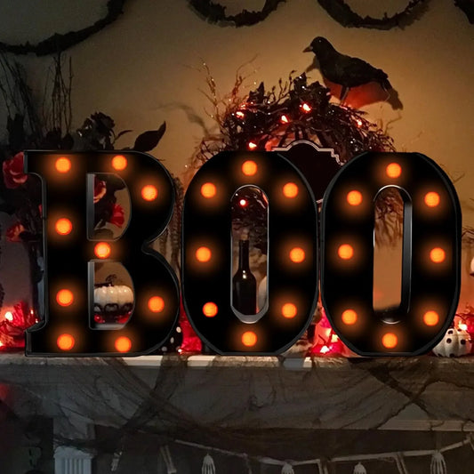 3 LED Marquee Light Up Letters Black Boo