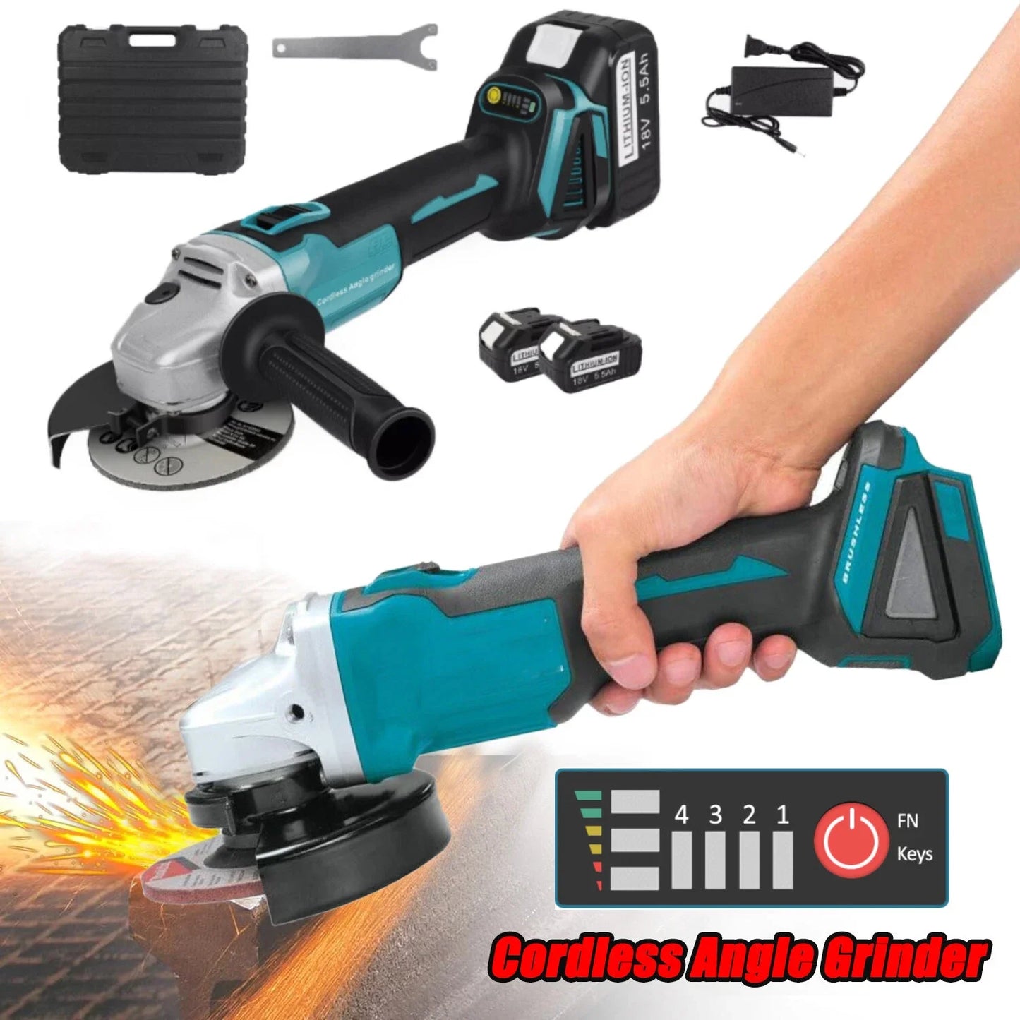 Cordless Power Angle Grinder Rechargeable