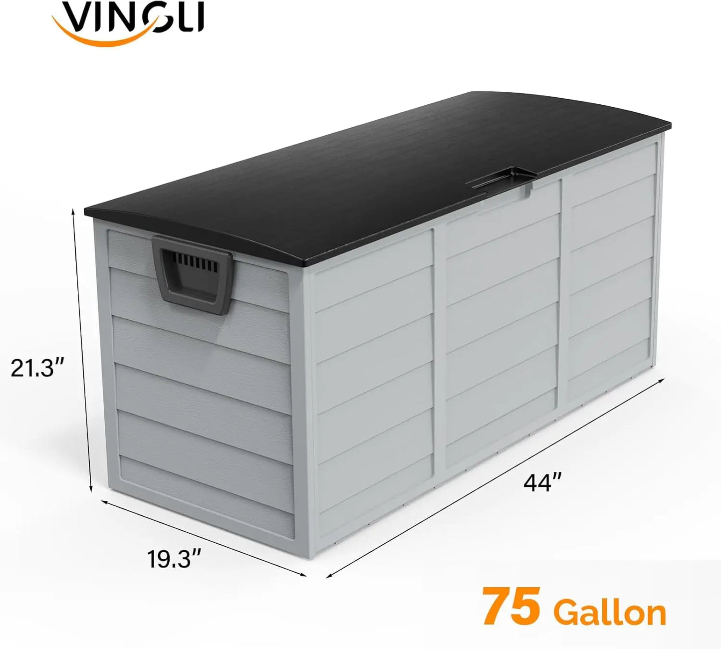 75 Gallon Outdoor Storage Box, Lockable Plastic
