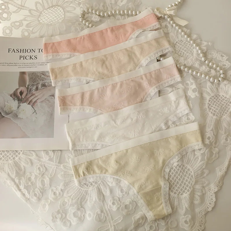 5 Pcs Young Teen Girl Low Waist Breathable Panties