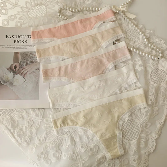 5 Pcs Young Teen Girl Low Waist Breathable Panties