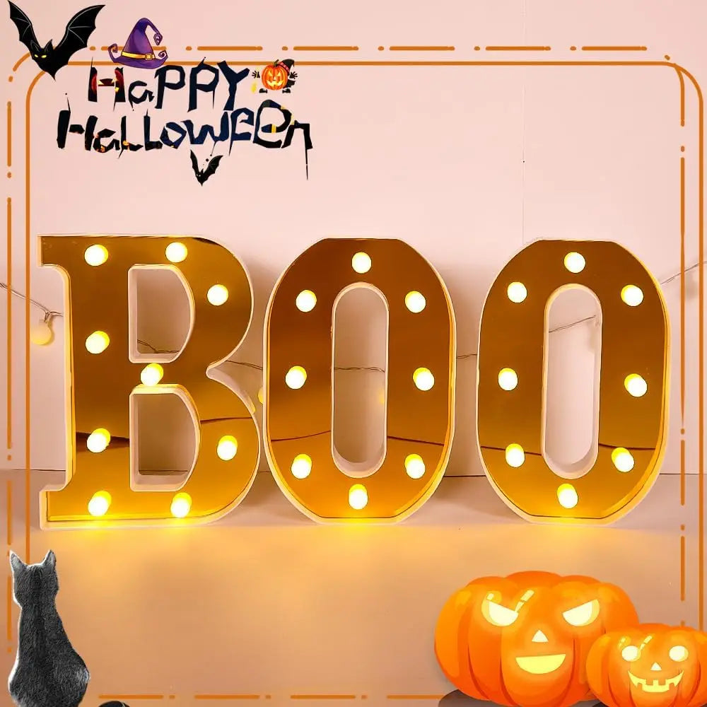 3 LED Marquee Light Up Letters Black Boo