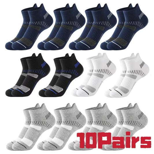 10 Pairs Men Ankle Athletic Socks