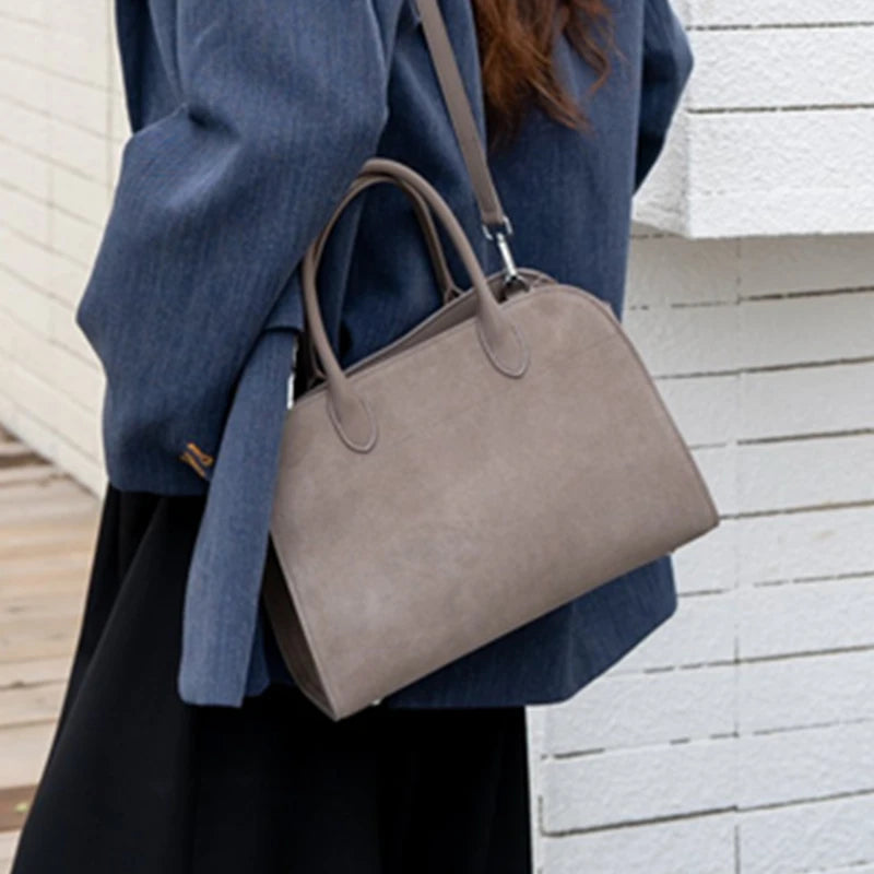 Hifashion Suede Genuine Leather Tote For Women