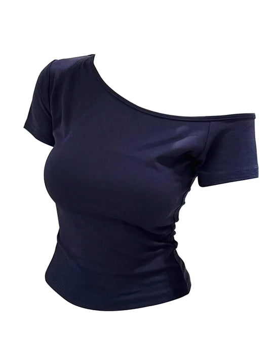 Off shoulder Women Slim fit Body T shirt