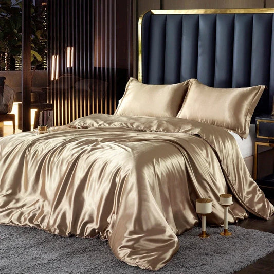 Silk Duvet Cover Bed Sheet Pillowcase Luxury
