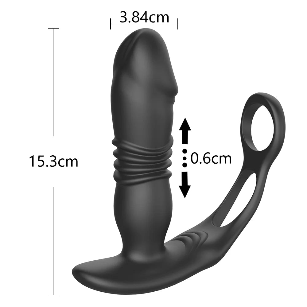 Male Prostate Massager Vibrator Thrusting Anal Plug