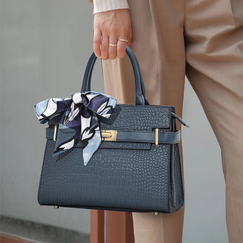 Light Luxury Crocodile Pattern Genuine Leather Women's