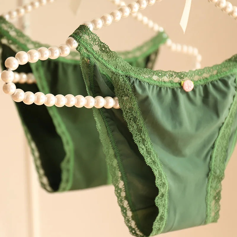 6 Pcs Girls lace nylon low waist  briefs Teenage