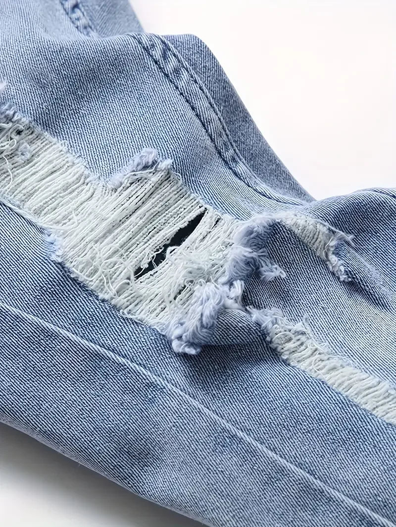 Men'S Fashionable Ripped Jeans Streetwear Stretch