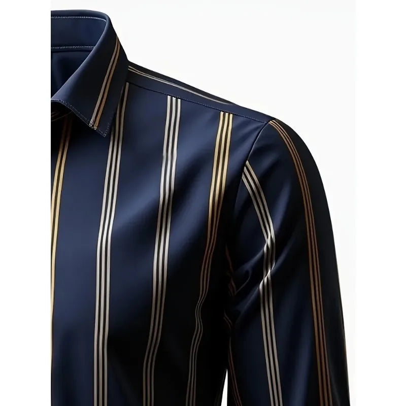 Mens Fashion Long Sleeve Casual Dress Shirt