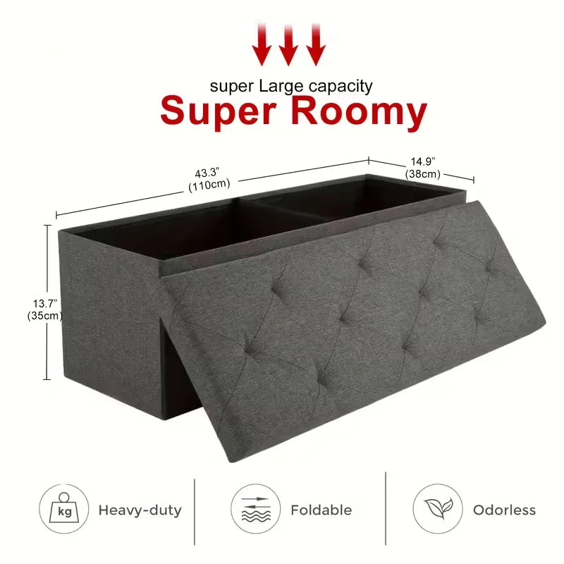 Heavy-Duty Multi-Purpose Folding Storage Ottoman