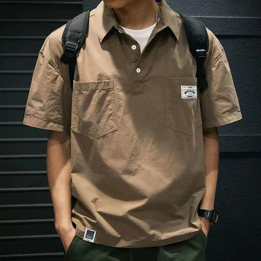Casual Men's Style Short Sleeve New Pocket Shirt