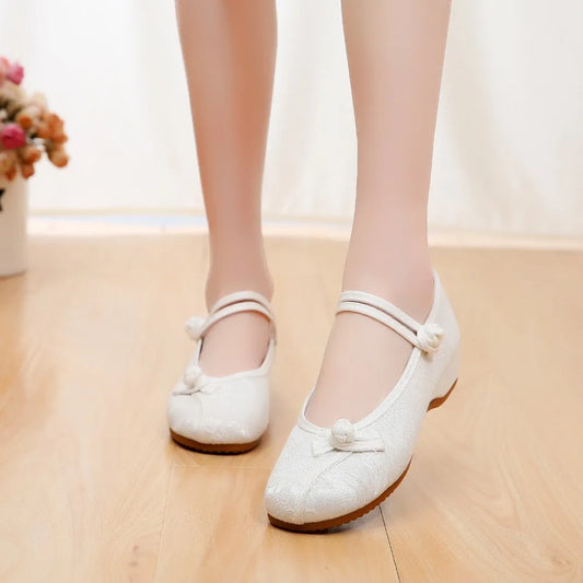 Womens Cloth Shoes Streetwear Embroidery Casual Vintage