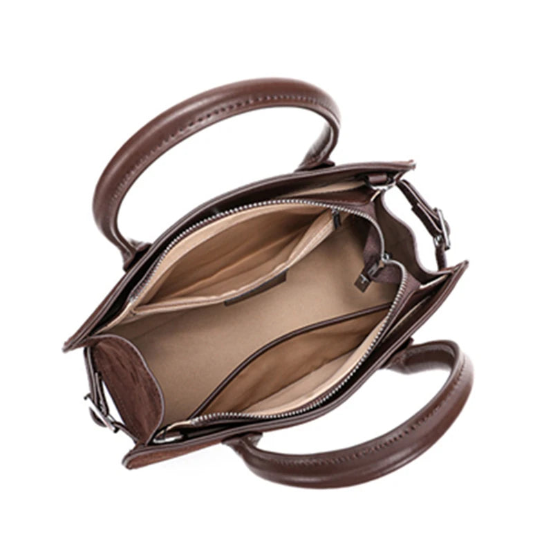 Hifashion Suede Genuine Leather Tote For Women