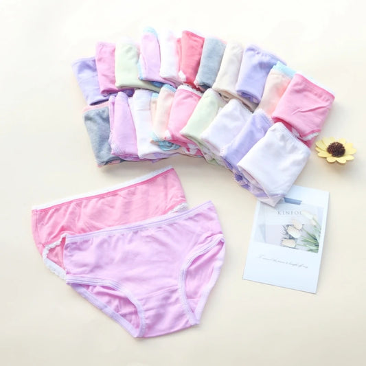 12PC Cotton Girls Underwear Briefs