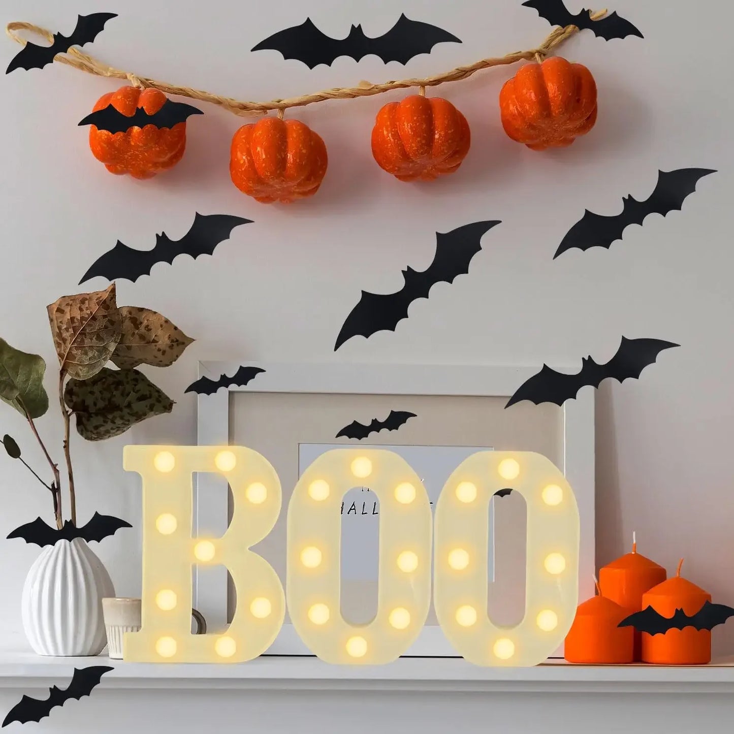 3 LED Marquee Light Up Letters Black Boo