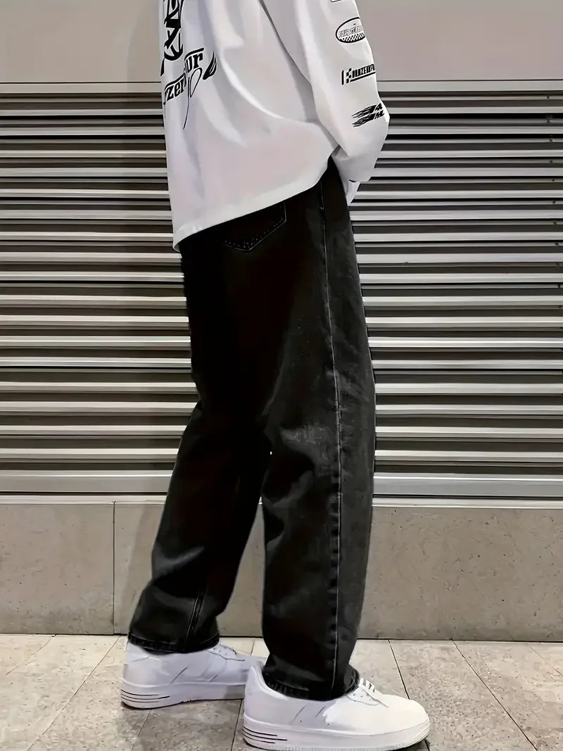 Men's Loose Fit Straight Leg Jeans