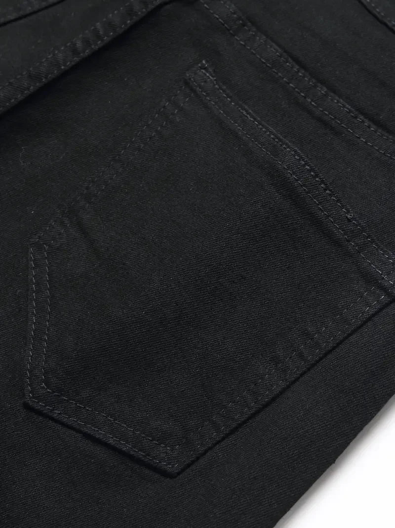 Men'S Slim-Fit Dark Cotton Jeans - Stretch Denim