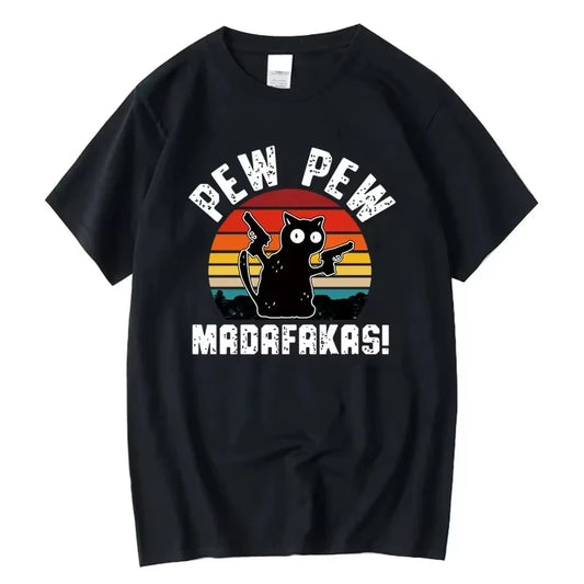 Men's High Quality Funny Cat Printed T-shirt