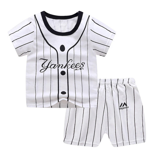 2 Pcs Cute Baby Boys/Girls Short Sleeve Pants Set