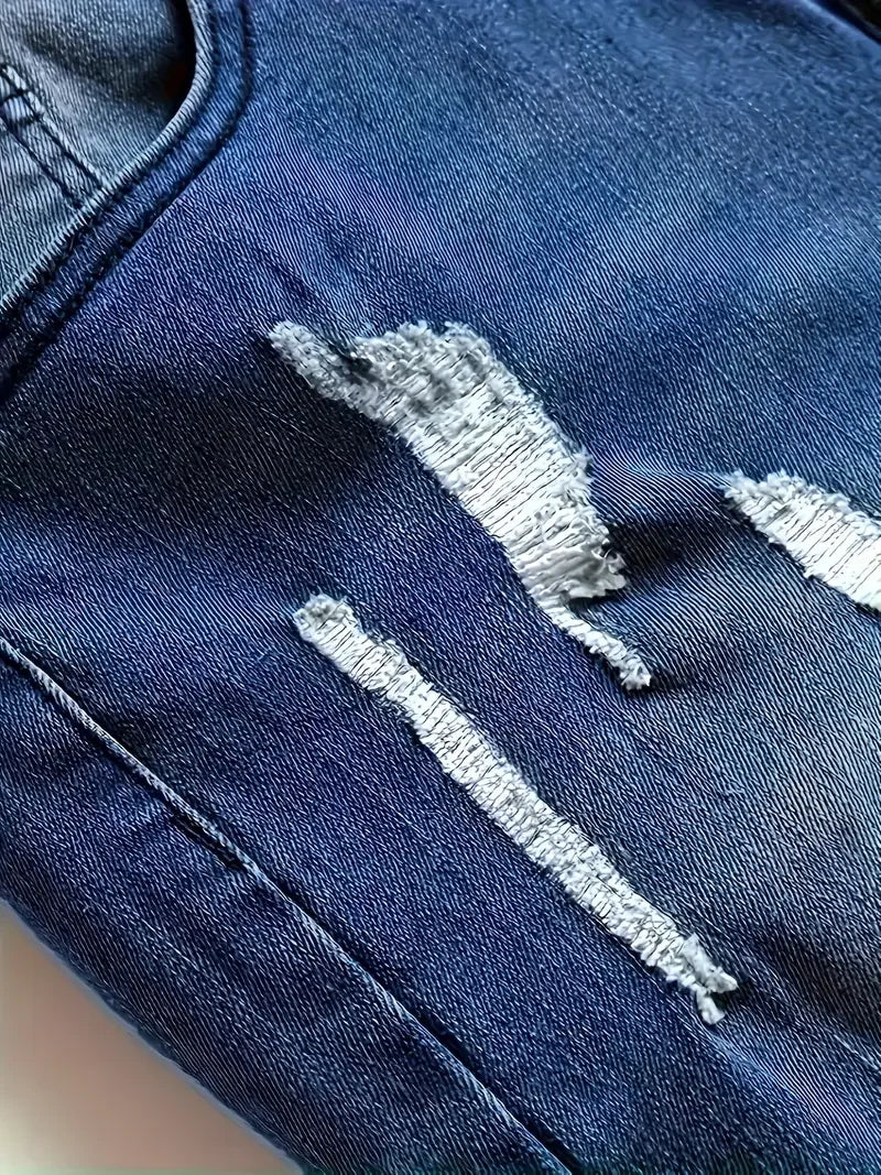 Men'S Distressed Fashion Jeans Comfortable Stretch