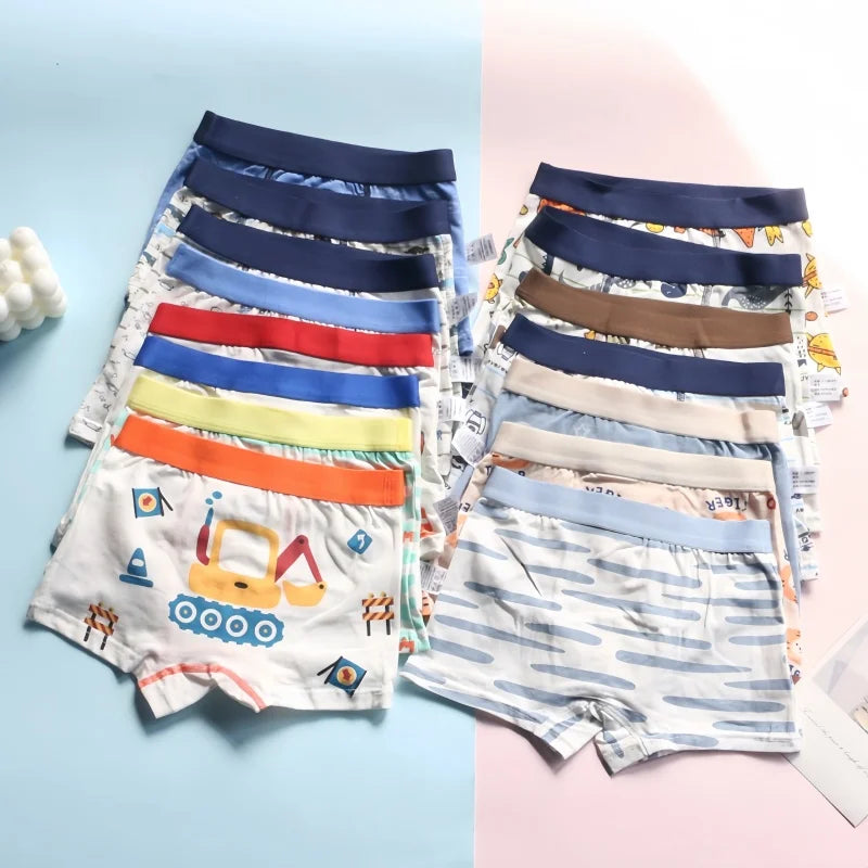 8PC Boys Boxer Cotton Underwear Teenager Cartoon