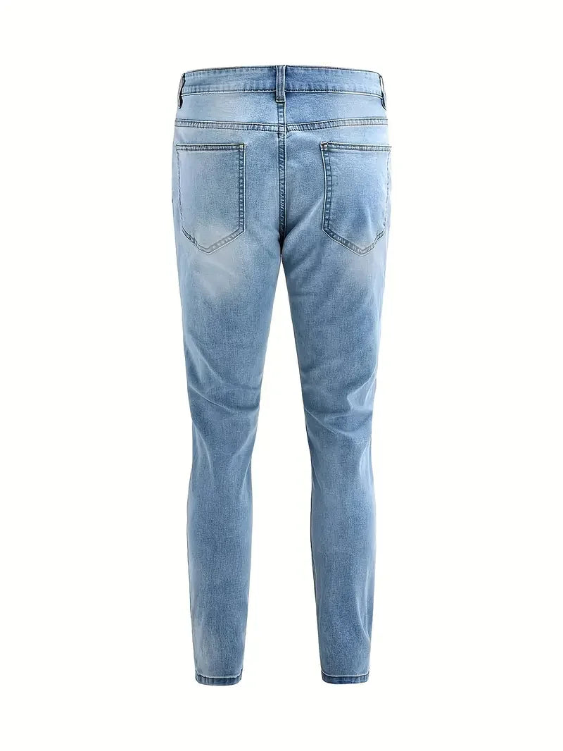 Men'S Slim Fit Distressed Jeans - Stretch Denim