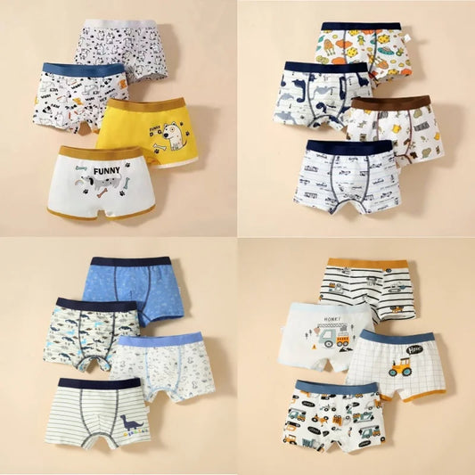 8PC Boys Boxer Cotton Underwear Teenager Cartoon