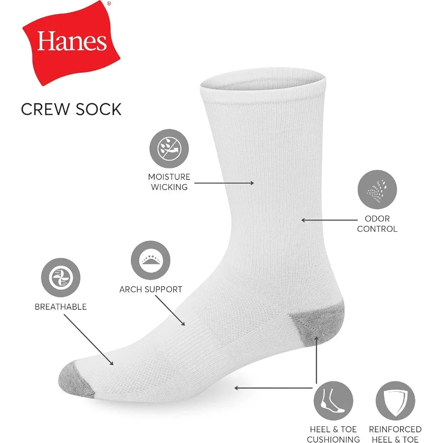12 Pack Lightweight Crew and Ankle Socks for Men
