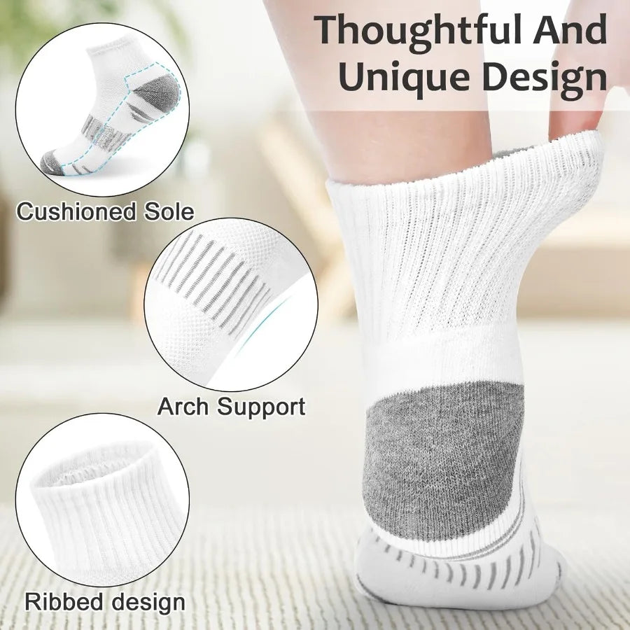 8 Pairs Crew Socks for Women Men