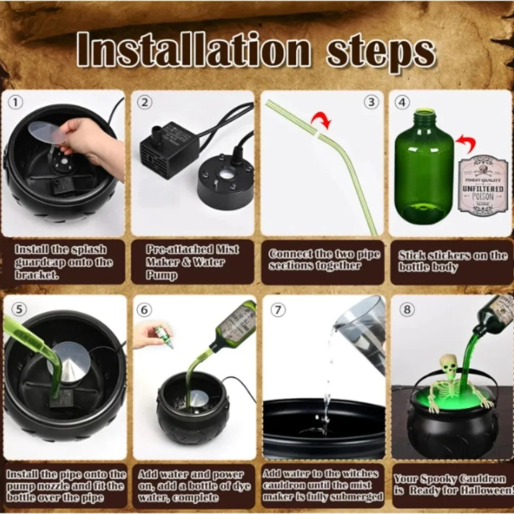 Home Decor Witch Cauldron Fog Machine