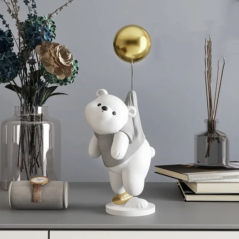 Balloon Polar Bear Resin Ornaments