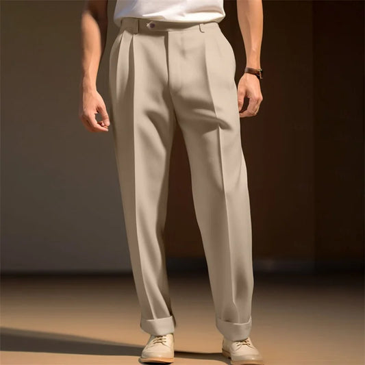Men s  Fit Dress Pants Solid Color Flat Front