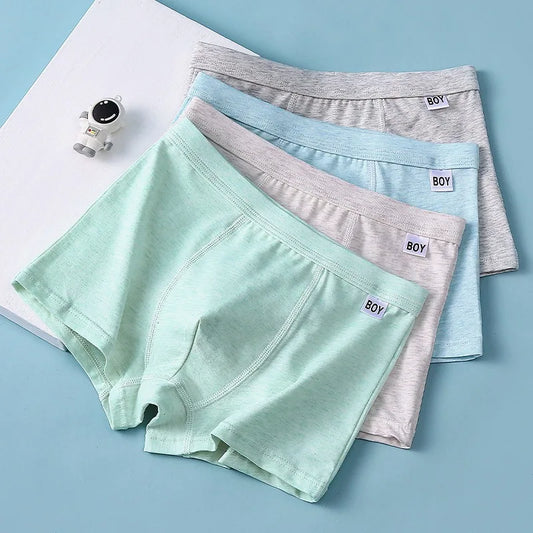 4PCS Cotton Antibacterial Boys Breathable Briefs