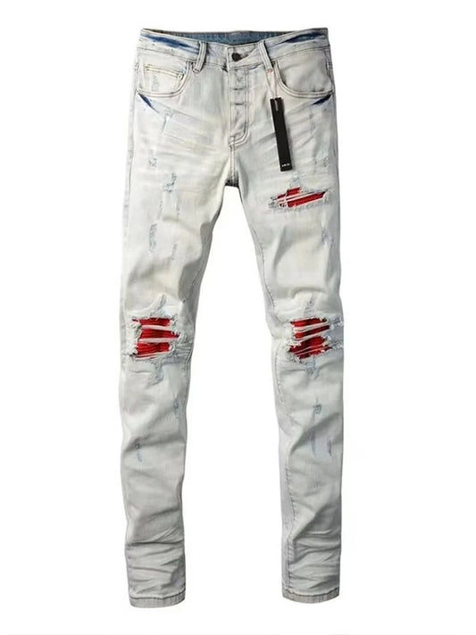 Men's Vintage Jeans American Streetwear Slim-fit